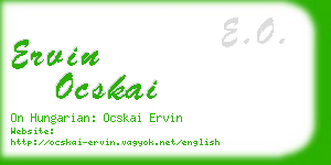 ervin ocskai business card